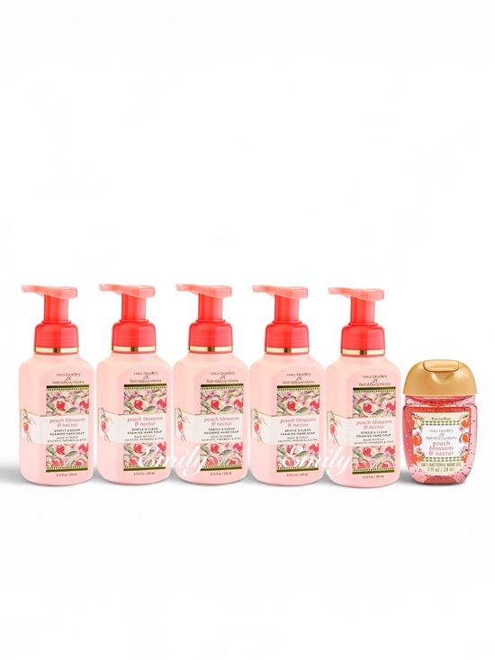 Bath & Body Works Other - Vera Bradley & BBW 5X PEACH BLOSSOM NECTAR foam hand soap + PocketBac Bundle
